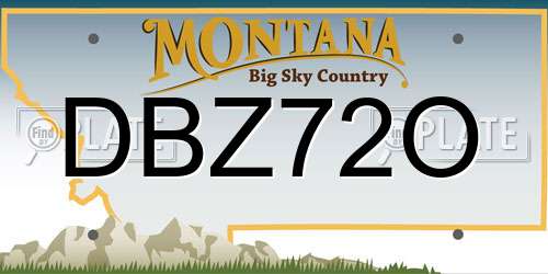 DBZ72O Montana License Plate