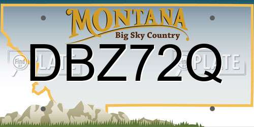 DBZ72Q Montana License Plate