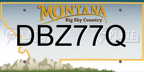 DBZ77Q Montana License Plate