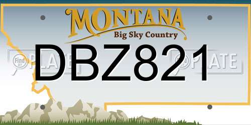 DBZ821 Montana License Plate