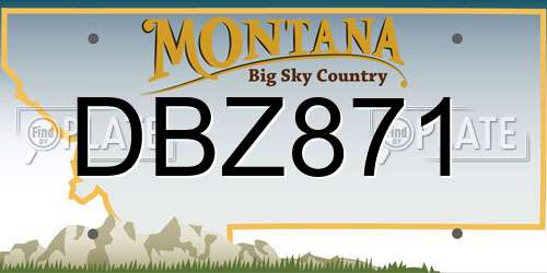 DBZ871 Montana License Plate