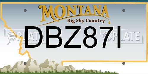 DBZ87I Montana License Plate