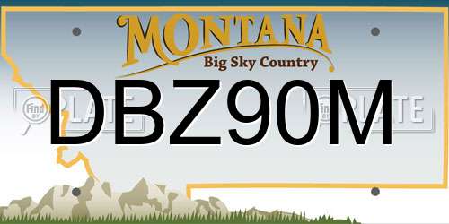 DBZ90M Montana License Plate