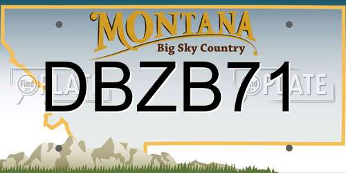 DBZB71 Montana License Plate