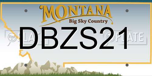 DBZS21 Montana License Plate