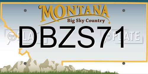 DBZS71 Montana License Plate