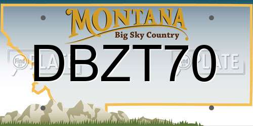 DBZT70 Montana License Plate