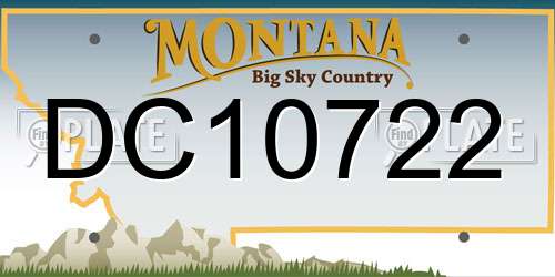 DC10722 Montana License Plate