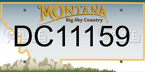 DC11159 Montana License Plate