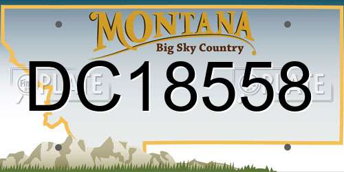 DC18558 Montana License Plate