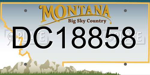 DC18858 Montana License Plate