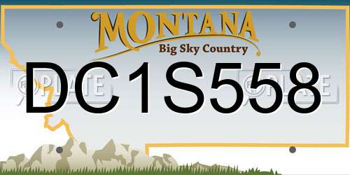 DC1S558 Montana License Plate