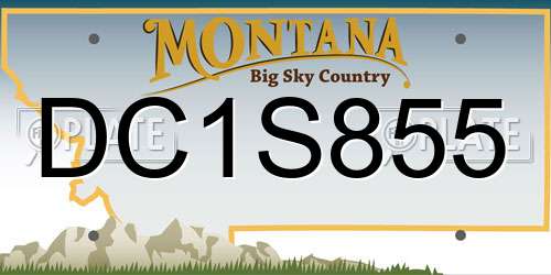 DC1S855 Montana License Plate