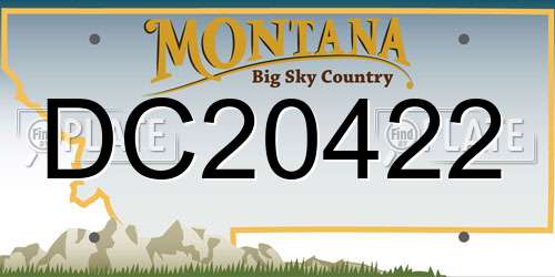 DC20422 Montana License Plate