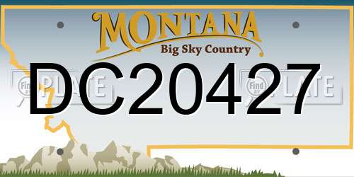 DC20427 Montana License Plate