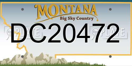 DC20472 Montana License Plate