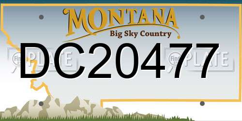 DC20477 Montana License Plate