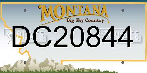 DC20844 Montana License Plate