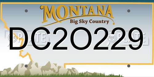 DC2O229 Montana License Plate