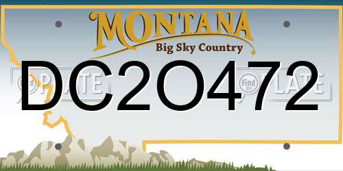 DC2O472 Montana License Plate