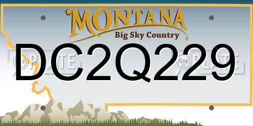 DC2Q229 Montana License Plate
