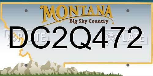 DC2Q472 Montana License Plate