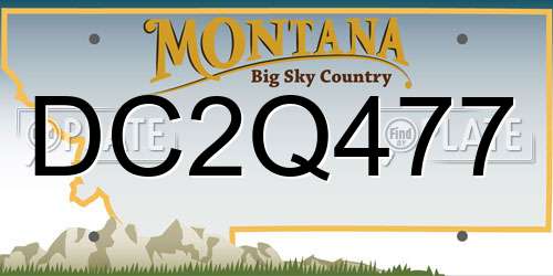 DC2Q477 Montana License Plate