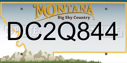 DC2Q844 Montana License Plate