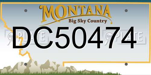 DC50474 Montana License Plate