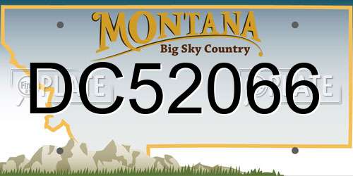 DC52066 Montana License Plate