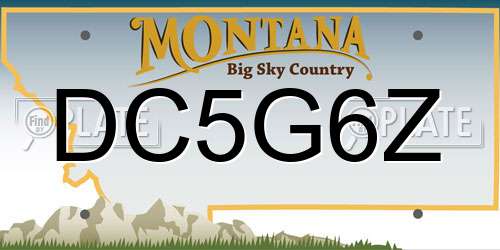 DC5G6Z Montana License Plate