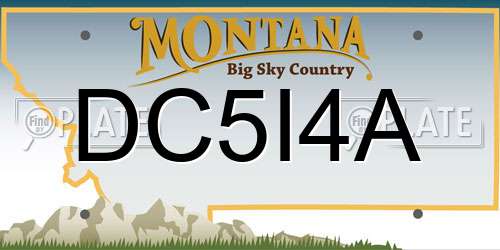 DC5I4A Montana License Plate