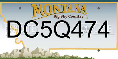 DC5Q474 Montana License Plate