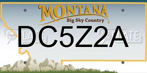 DC5Z2A Montana License Plate