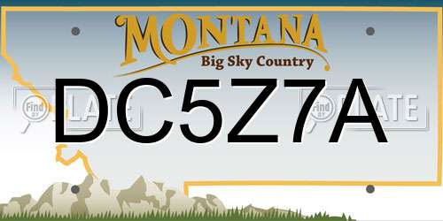 DC5Z7A Montana License Plate