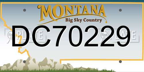 DC70229 Montana License Plate