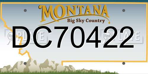 DC70422 Montana License Plate