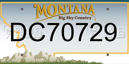 DC70729 Montana License Plate