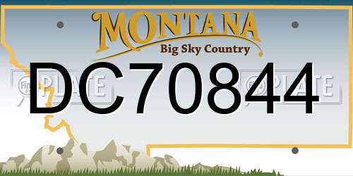 DC70844 Montana License Plate
