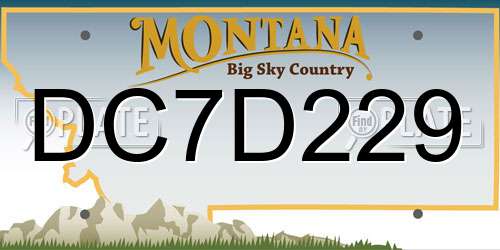 DC7D229 Montana License Plate