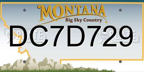DC7D729 Montana License Plate