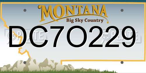 DC7O229 Montana License Plate