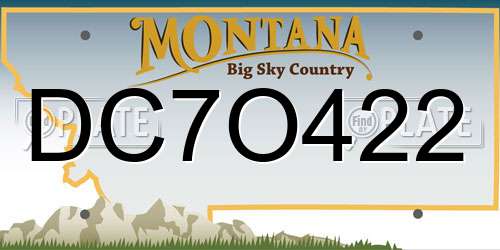 DC7O422 Montana License Plate