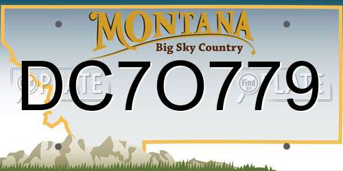DC7O779 Montana License Plate