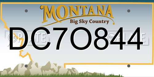 DC7O844 Montana License Plate