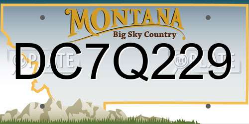 DC7Q229 Montana License Plate