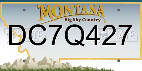 DC7Q427 Montana License Plate