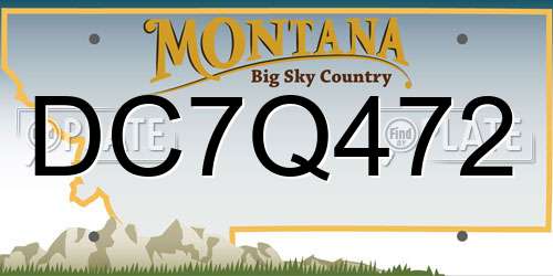 DC7Q472 Montana License Plate