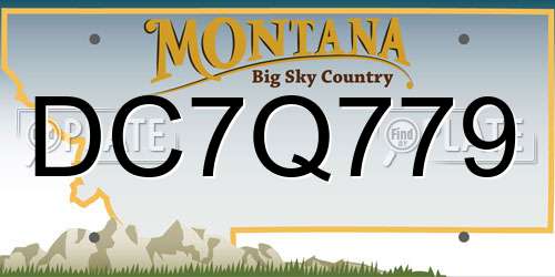 DC7Q779 Montana License Plate