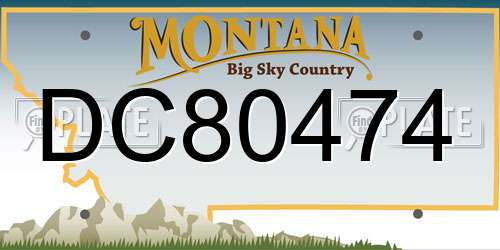 DC80474 Montana License Plate